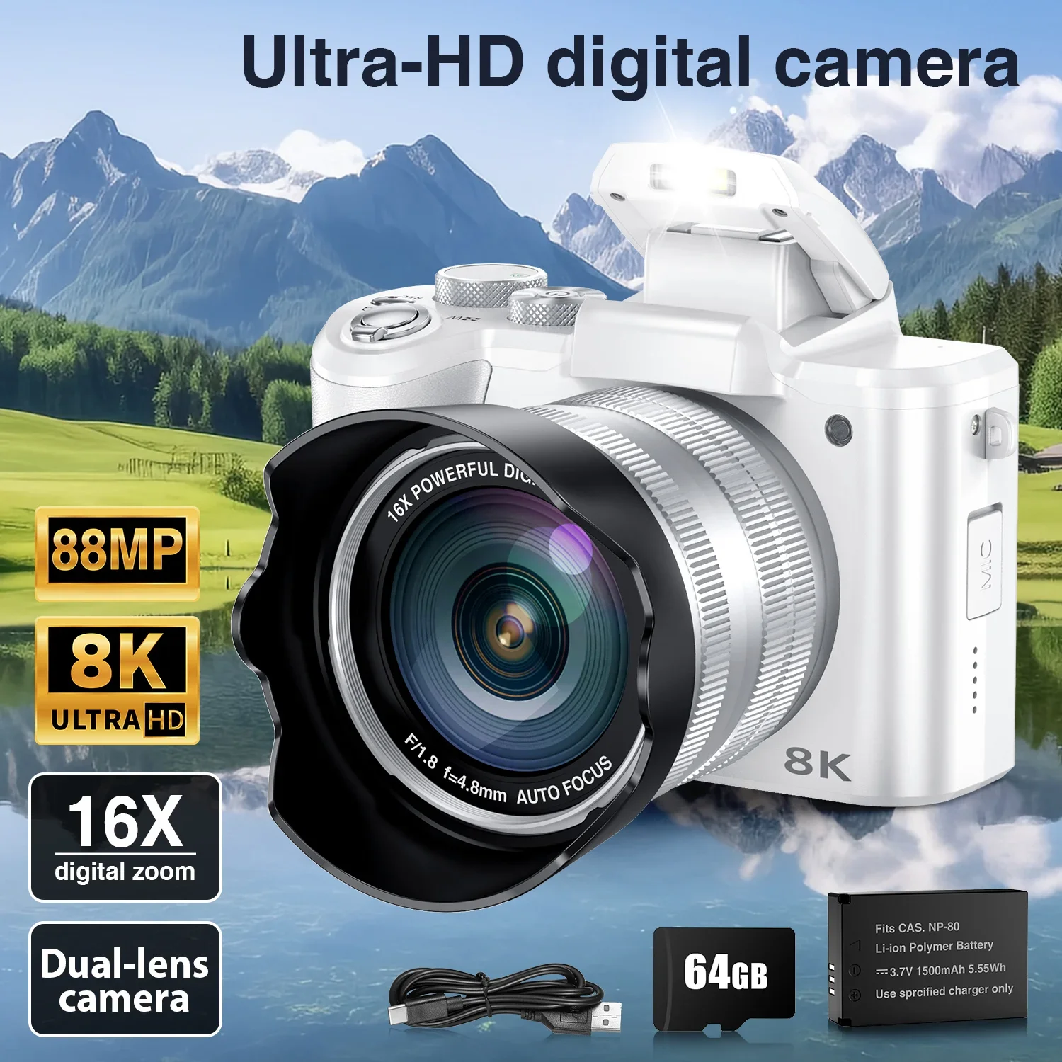 8K Selfie Digital Cameras for  - огляд і ціна Beauty Makeup Camera