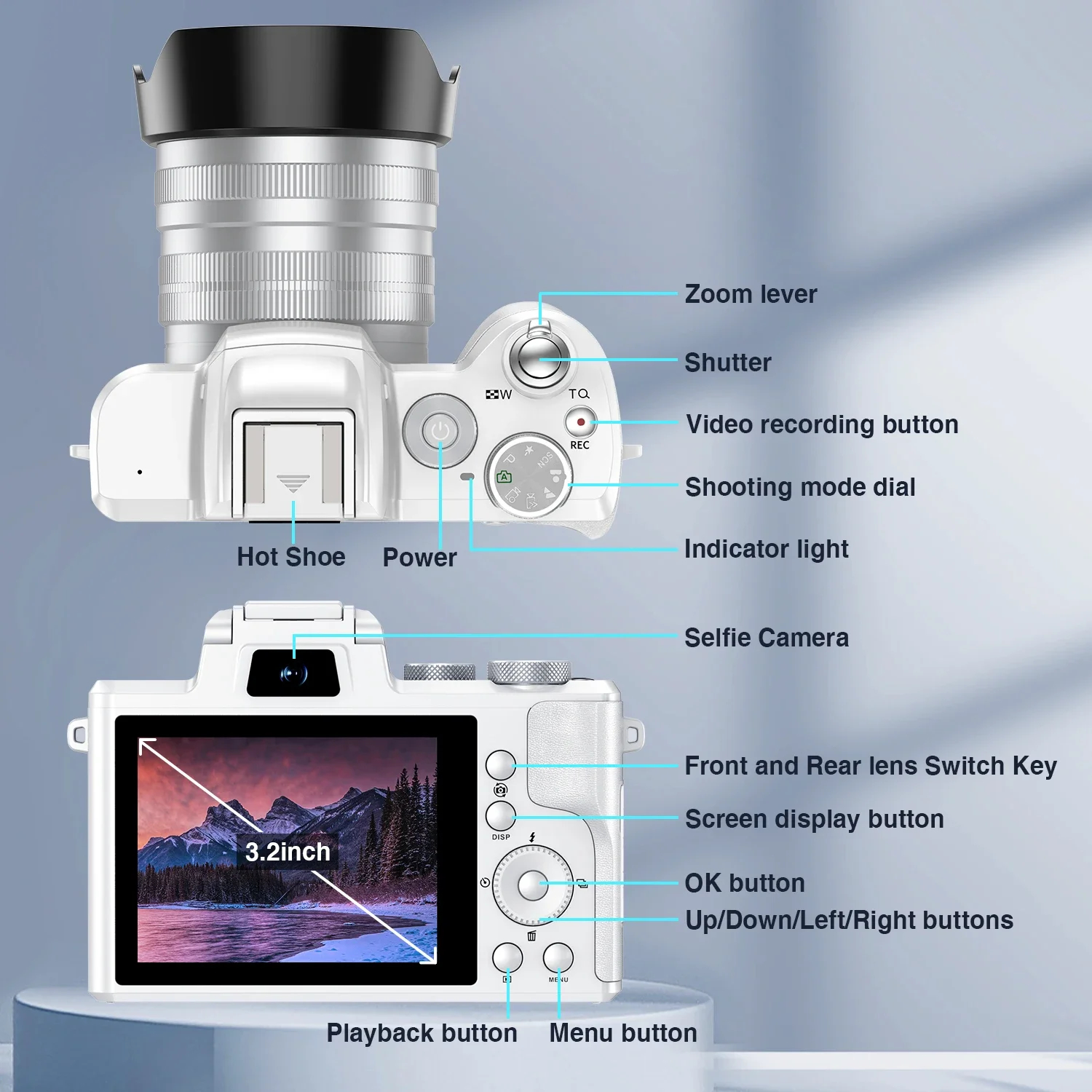 8K Selfie Digital Cameras for  - огляд і ціна Beauty Makeup Camera