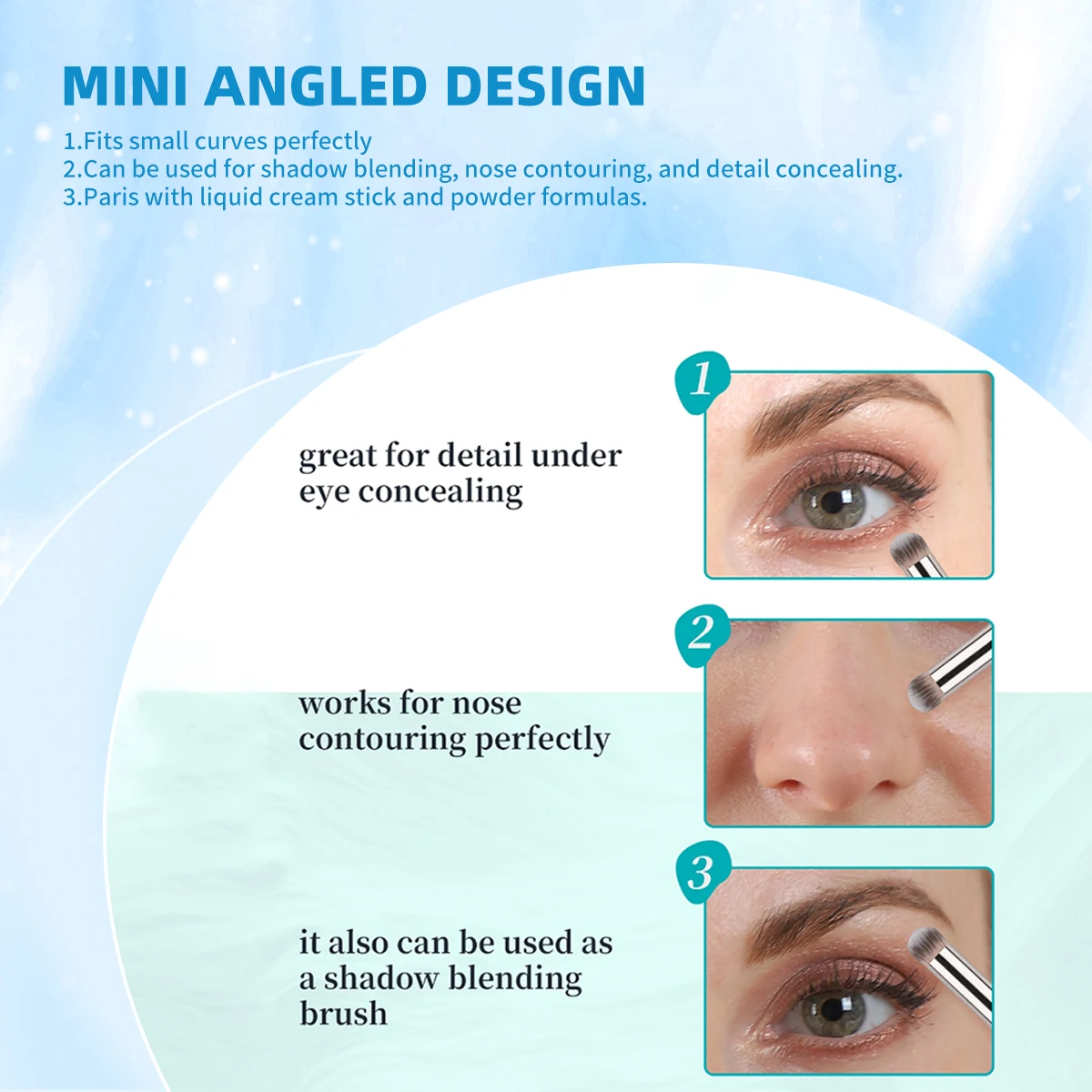 Angled Concealer Makeup Brush  - огляд і ціна Beauty Queen Makeup