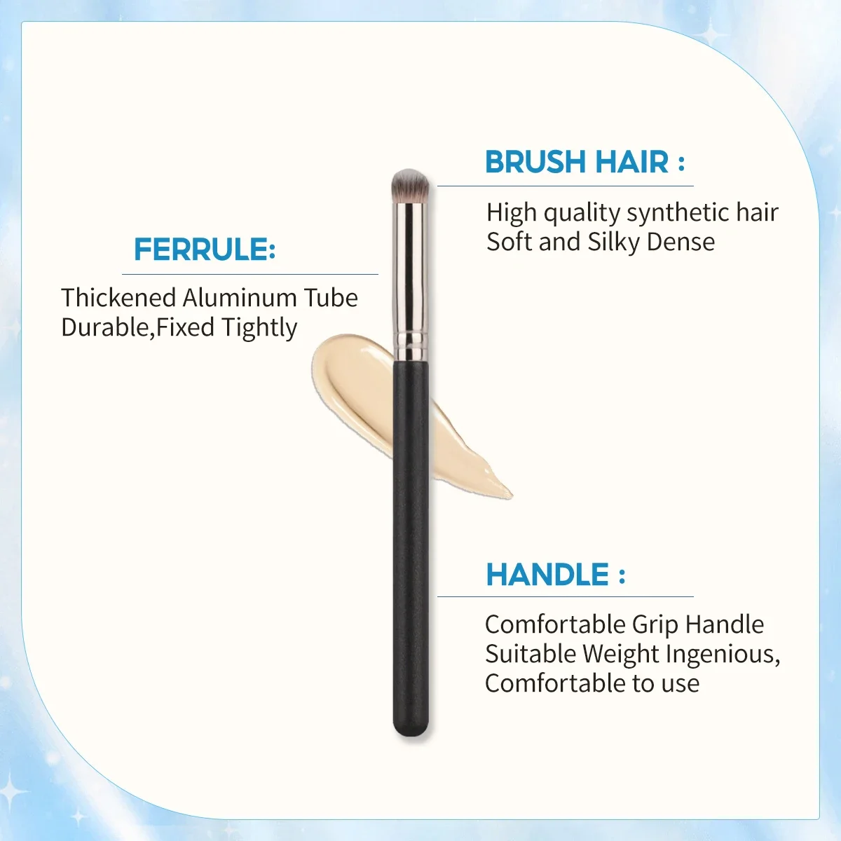 Angled Concealer Makeup Brush  - огляд і ціна Beauty Queen Makeup